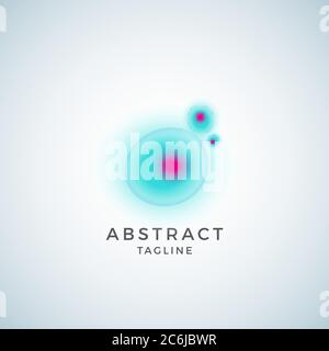Cell Symbol Abstract Vector Sign, Emblem or Logo Template. Transparent Gradient Elegant Biology or Medical Icon. Stock Vector