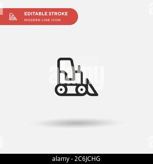 Bulldozer Simple vector icon. Illustration symbol design template for web mobile UI element. Perfect color modern pictogram on editable stroke. Bulldo Stock Vector