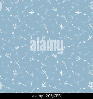 dandelion seeds seamless vector pattern Stock Vector