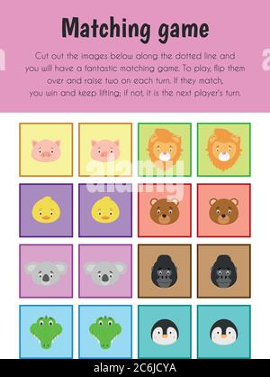 Cartoon Illustration of Education Element Matching Game for Preschool ...