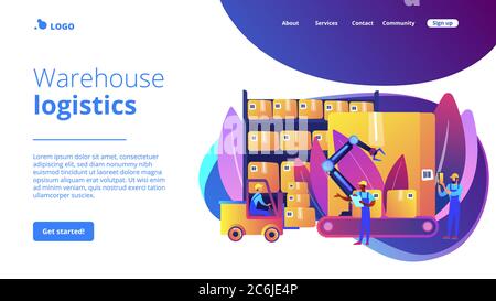 Warehouse logistics concept landing page Stock Vector Image & Art - Alamy