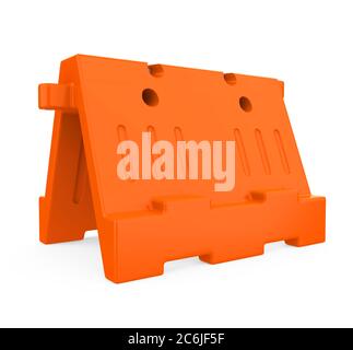 Plastic Traffic Barrier Isolated Stock Photo