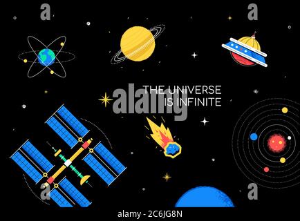 Infinite universe - flat design style conceptual illustration Stock Vector