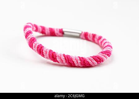 rubber bands for hair tie on white background Stock Photo - Alamy