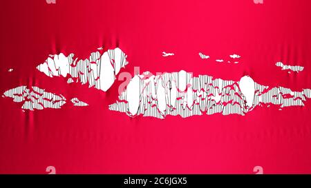 red torn fabric 3d render image Stock Photo