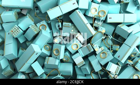 Minimal simple Home appliances background sales trade concept on pastel color background 3d rendering Stock Photo