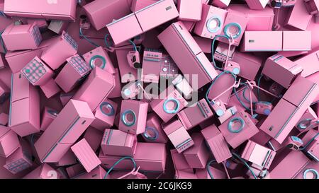 Minimal simple Home appliances background sales trade concept on pastel color background 3d rendering Stock Photo