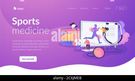Sport medicine landing page concept Stock Vector