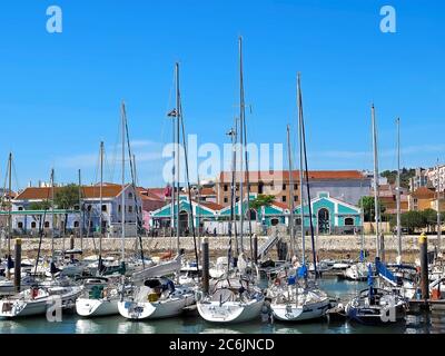 Yacht harbor in Lisbon in Belem, Portugal Stock Photo