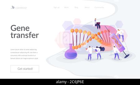 Gene therapy landing page concept Stock Vector