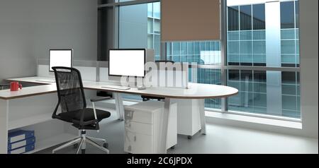 modern office room 3d rendering image Stock Photo