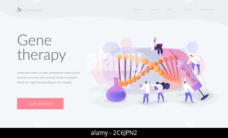 Gene therapy landing page concept Stock Vector