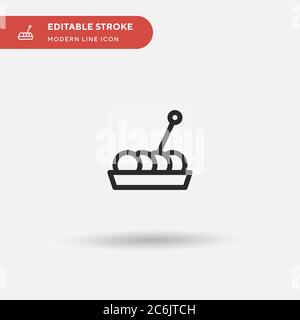 Takoyaki Simple vector icon. Illustration symbol design template for web mobile UI element. Perfect color modern pictogram on editable stroke. Takoyaki icons for your business project Stock Vector