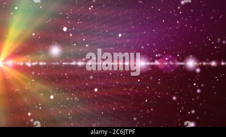 cosmos stars light lens flare in space Stock Photo