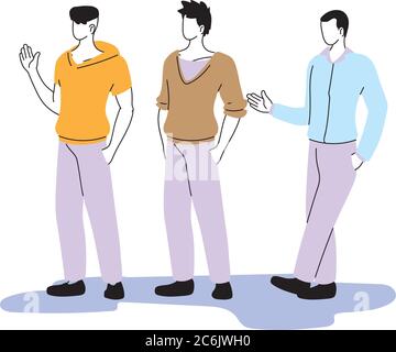 men happy with social life sharing vector illustration desing Stock Vector