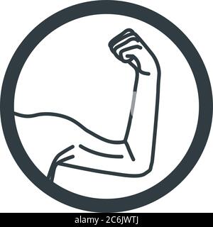 Weak male arms with flexed biceps muscles Stock Vector