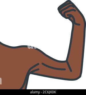 Weak male arms with flexed biceps muscles Stock Vector