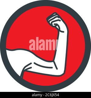 Weak male arms with flexed biceps muscles Stock Vector