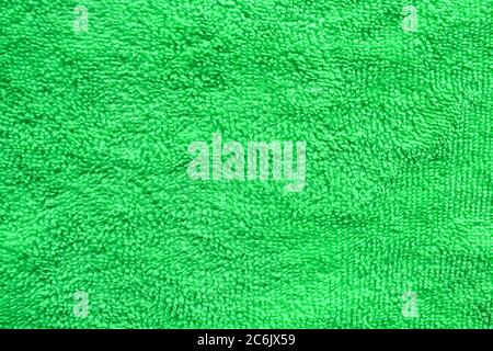 Green fabric/ fiber background/ wallpaper/ texture close-up Stock Photo