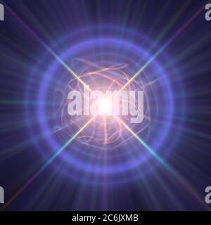 Highly magnetized rotating neutron star, abstract illustration Stock Photo