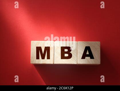 MBA on wooden blocks. Master of Business Administration. Education concept Stock Photo