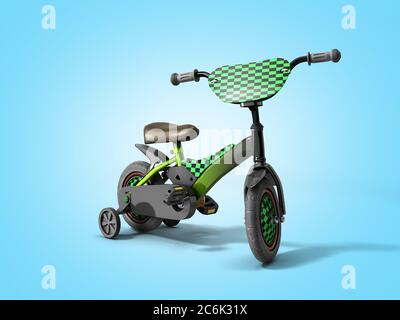 black kids bike on blue gradient background Stock Photo