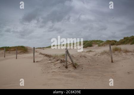 The beach in Hargen aan Zee in Netherlands without foreign tourists after the coronavirus pandemic. Stock Photo