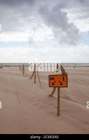 The beach in Hargen aan Zee in Netherlands without foreign tourists after the coronavirus pandemic. Stock Photo