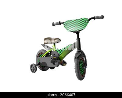 black kids bike on white background no shadow Stock Photo