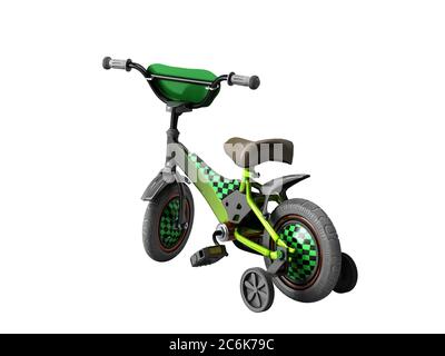 black kids bike on white background no shadow Stock Photo
