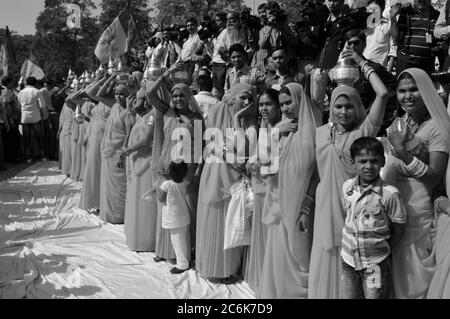 Politische Feier der Kommunistischen Partei und Ehrung von Sardar Vallabhbhai Patel in Ahmedabad | political celebration oft he communist party and ho Stock Photo