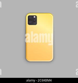 Golden gradient print smartphone case design Stock Vector