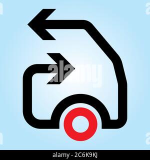 Very simplified vector graphic illustration for transport logo or icon related use. Stock Vector