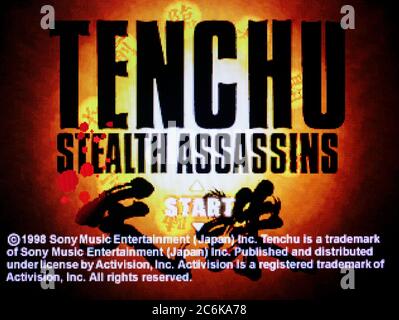 Tenchu Stealth Assassins - Sony Playstation 1 PS1 PSX - Editorial use ...
