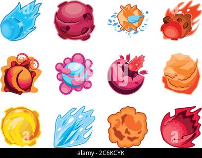 fantastic planets set of icons vector illustration design Stock Vector