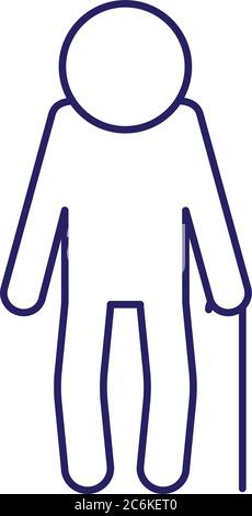 Grandfather line style icon design, Old man male person father grandparents family senior and people theme Vector illustration Stock Vector