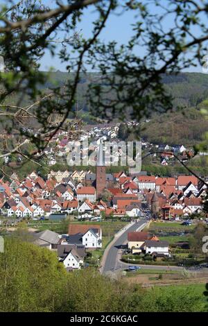 View of village of Luegde, Germany in spring. Stock Photo