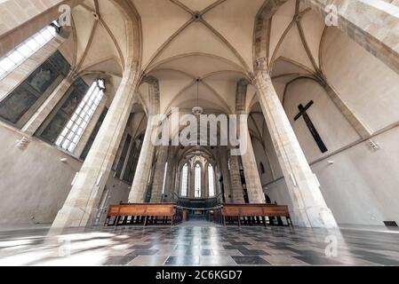 Prague, Czech Republic - May 23, 2017: The nave of Emmaus monastery Stock Photo