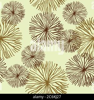 Seamless pattern with abstract floral structures and elements. Vector illustration. Stock Vector