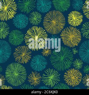 Seamless pattern with abstract floral structures and elements. Vector illustration. Stock Vector