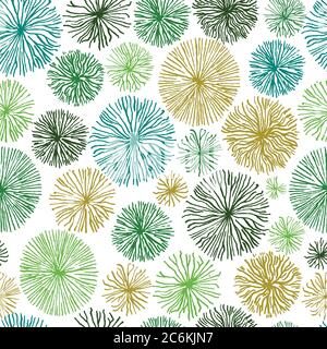 Seamless pattern with abstract floral structures and elements. Vector illustration. Stock Vector
