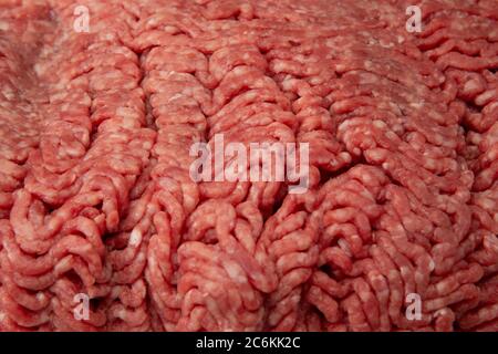 Close up shot of raw minced (ground) meat with copy space for text Stock Photo