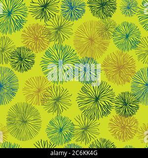 Seamless pattern with abstract floral structures and elements. Vector illustration. Stock Vector