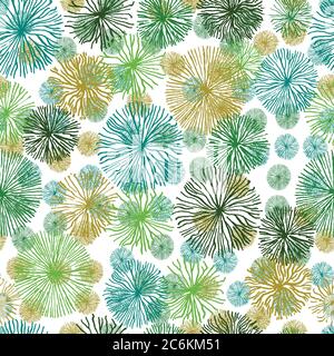 Seamless pattern with abstract floral structures and elements. Vector illustration. Stock Vector