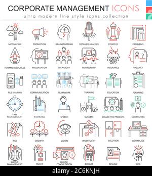 Vector office ultra modern outline line icons for web and apps Stock ...