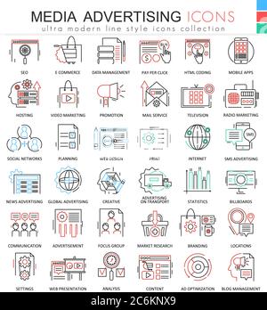 Vector e-commerce ultra modern outline line icons for web and apps ...