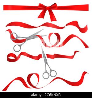 Scissors cut off the ribbon Royalty Free Vector Image