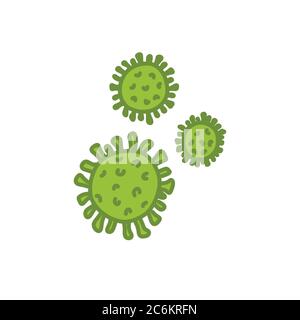 coronavirus doodle icon, vector color illustration Stock Vector