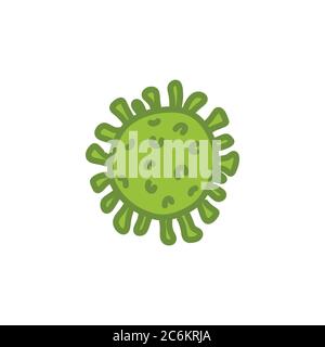coronavirus doodle icon, vector color illustration Stock Vector
