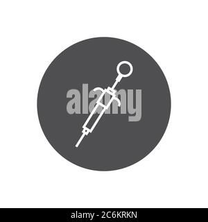 dental anesthesia syringe icon, vector simple illustration Stock Vector